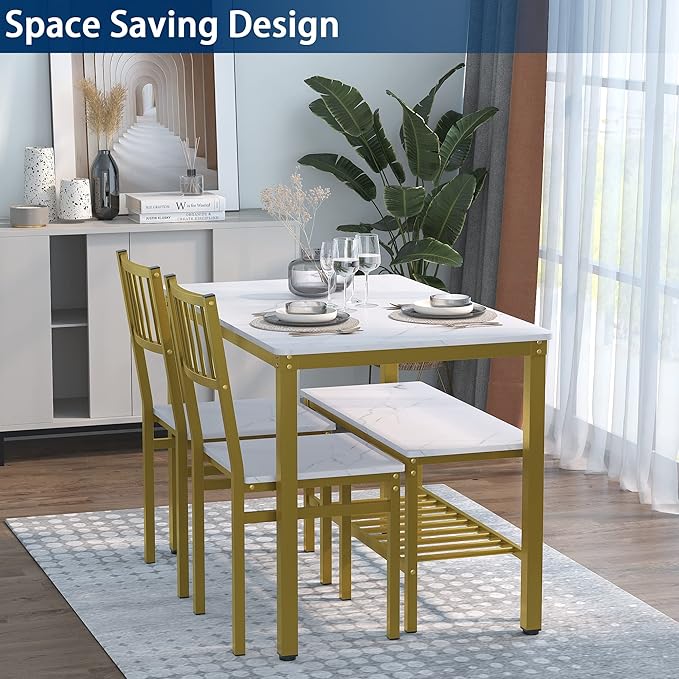 Teraves Dining Table Set for 4/Computer Desk, Kitchen Table - Image 3