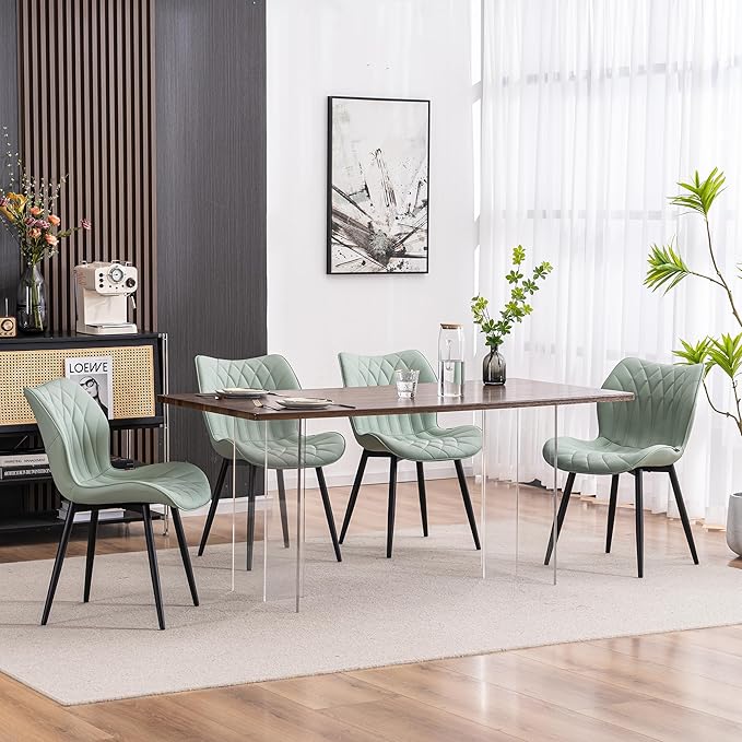 YOUNIKE Dining Chairs Set of 2, Upholstered Faux Leather Dining Room Chairs - Image 7