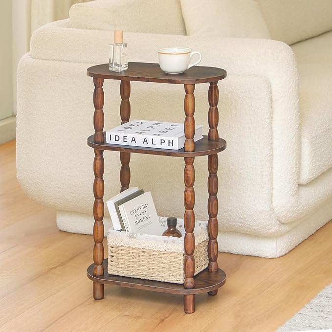 MaxSmeo Small Narrow Side Table, 3-Tier Narrow End Table - Image 2