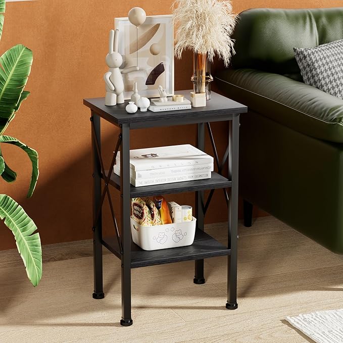 VECELO Modern Nightstands X-Design Side End Table Night Stand - Image 2