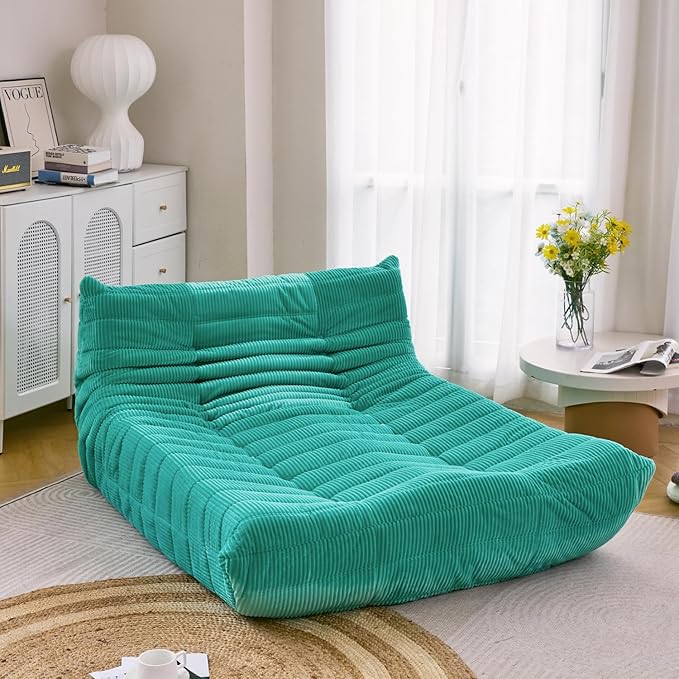 N&V Fireside Lounge Chaise Chair, Mid Century Armless Floor Lounger Sofa - Image 3