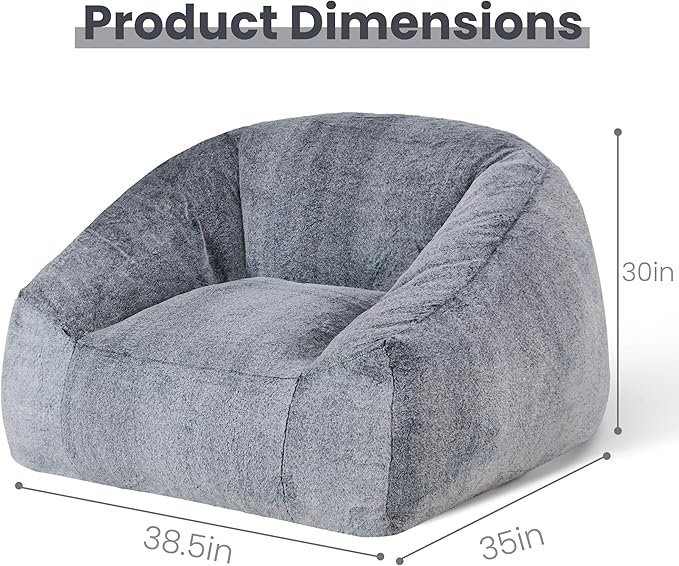 Bean Bag Chairs for Adults, Giant Beanbag Sofa Comfy Reading Chair, Oversized - Image 2