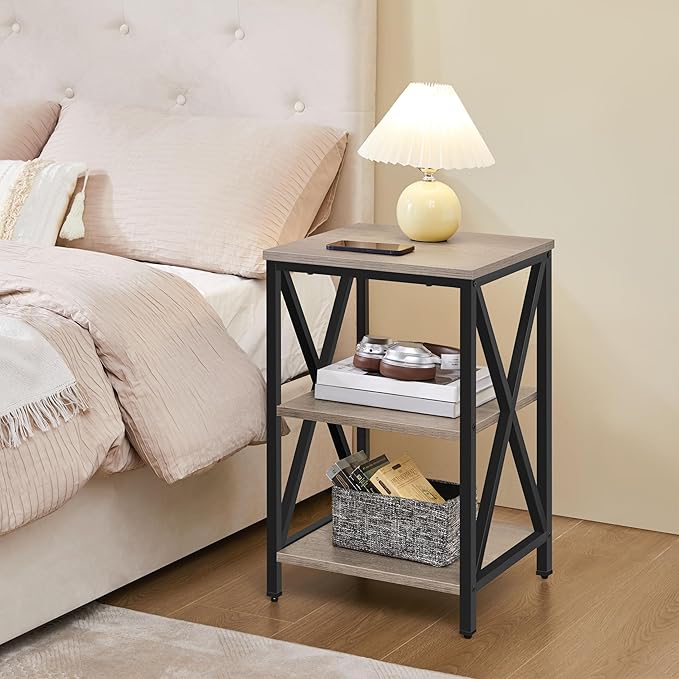 Yaheetech Industrial End Tables Set of 2, 3-Tier Side Tables - Image 9