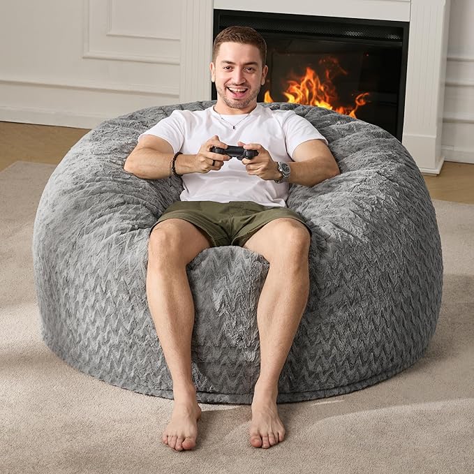 Hobestluk 4ft Bean Bag Chairs for Adults Large Beanbag Chair - Image 4