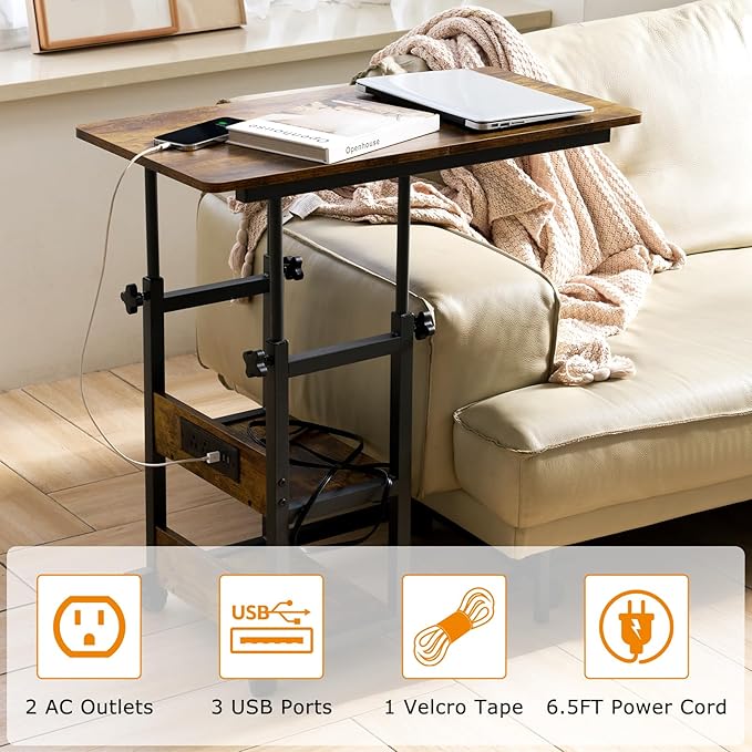 C Shaped End Table Height Adjustable - Image 8