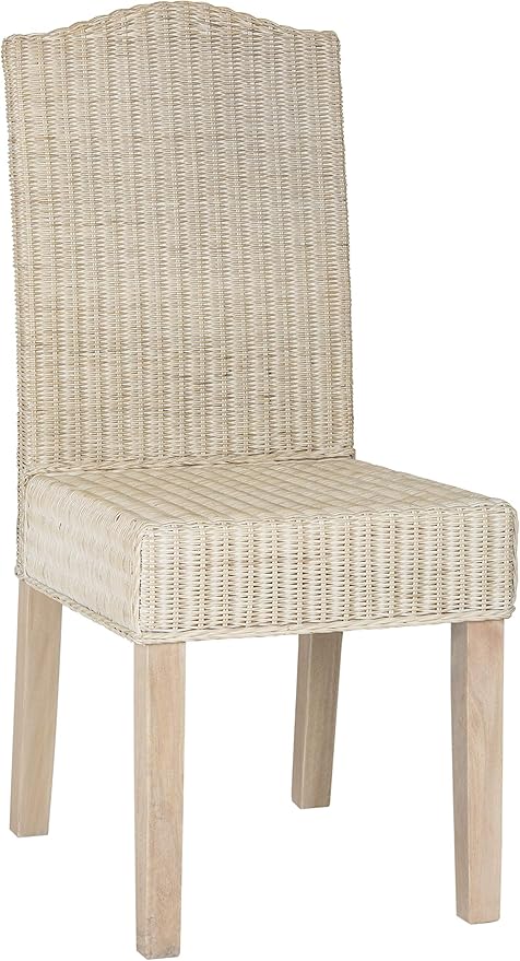 SAFAVIEH Home Collection Odette Grey Wicker Dining Chair - Image 9