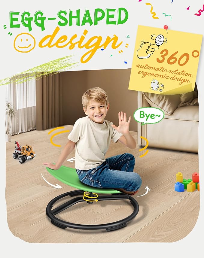 Spinning Chair for Autistic Kids, Sensory Swivel Chair, 220LBS Weight Capacity - Image 6