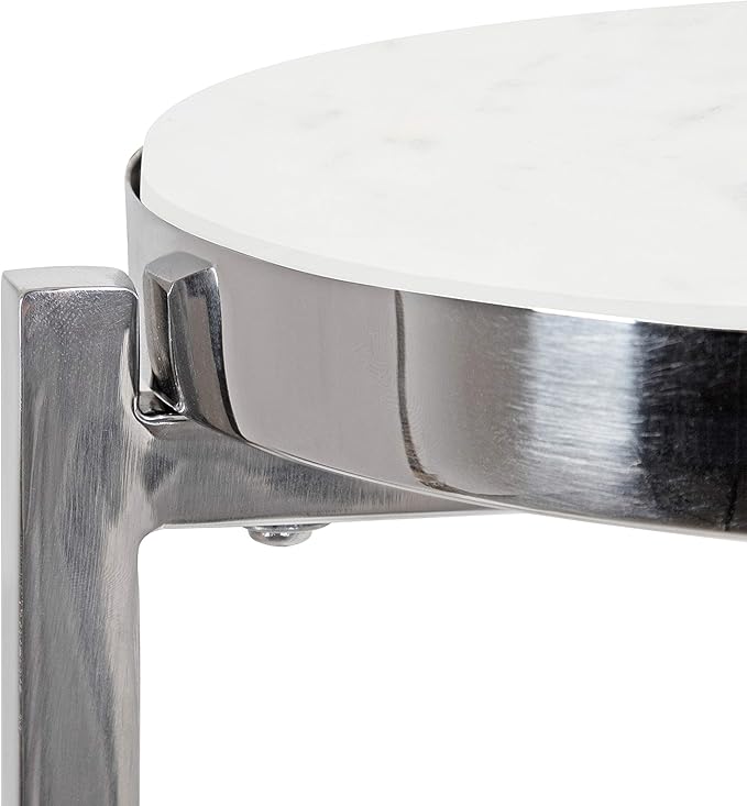 Kate and Laurel Aguilar Glam Round Drink Table, Small Accent Table - Image 5