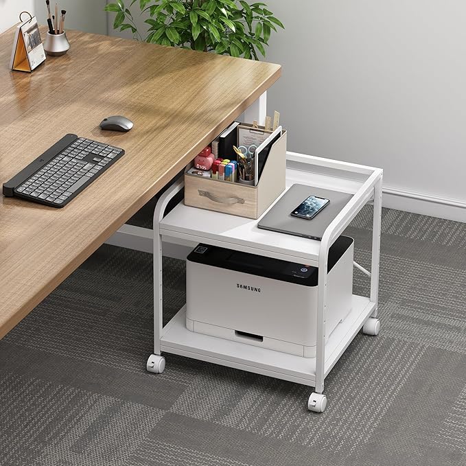 20 Inches Deep Large Printer Stand, 2 Tier Under Desk Printer Table - Image 6