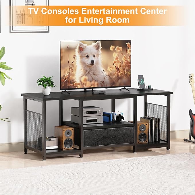 TV Stand with Drawers and Power Outlet - Image 6