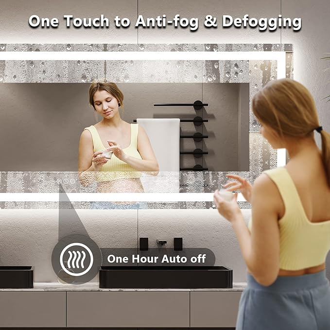 96x36 Inch LED Bathroom Mirror - Image 5