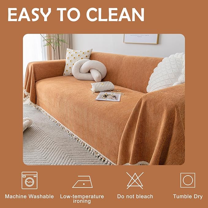 HANDONTIME Dark Orange Sofa Covers - Image 7