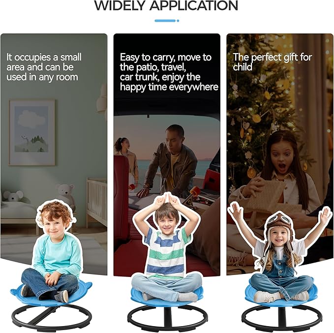 Swivel Chair for Kids, 360° Spinning Seat, Toddler Sit and Spin Wobble Chair - Image 6