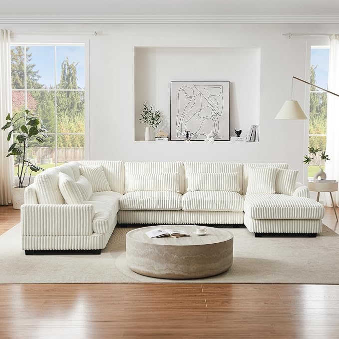 129" Oversized U Shaped Modular Sectional Sofa Couch - Image 3
