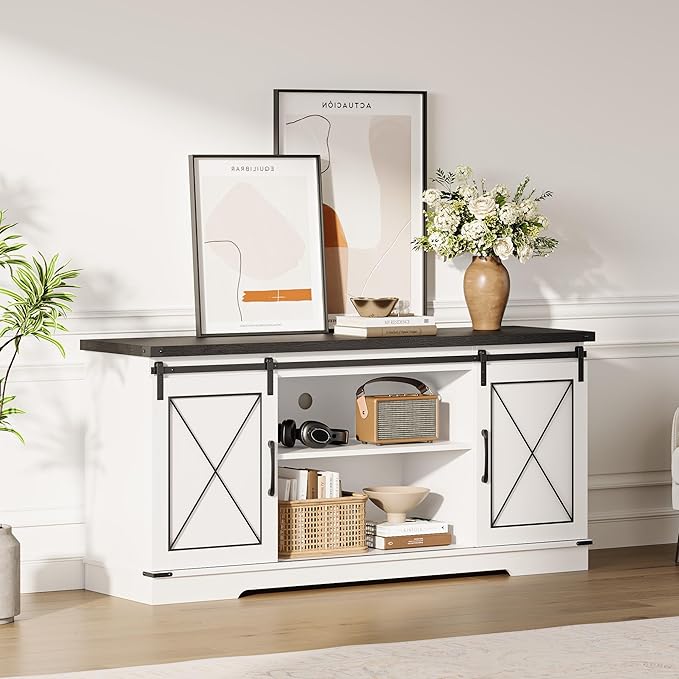 CABIHOME Farmhouse TV Stand and Entertainment Center - Image 6