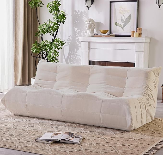 Bean Bag Chair, 3 Seater Fireside Chair Large Bean Bag Sofa by SUYOLS