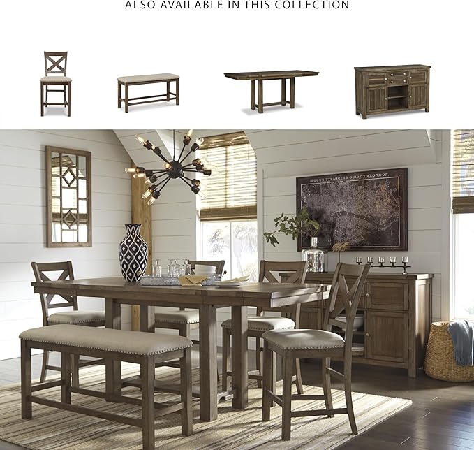 Signature Design by Ashley Moriville Rustic Farmhouse 36" Counter Height Dining - Image 5