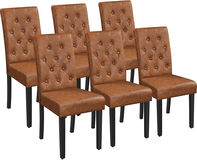 Yaheetech Dining Chairs Set of 6 Modern Style Faux Leather Dining Room Chairs by Yaheetech