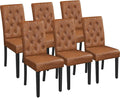 Yaheetech Dining Chairs Set of 6 Modern Style Faux Leather Dining Room Chairs by Yaheetech