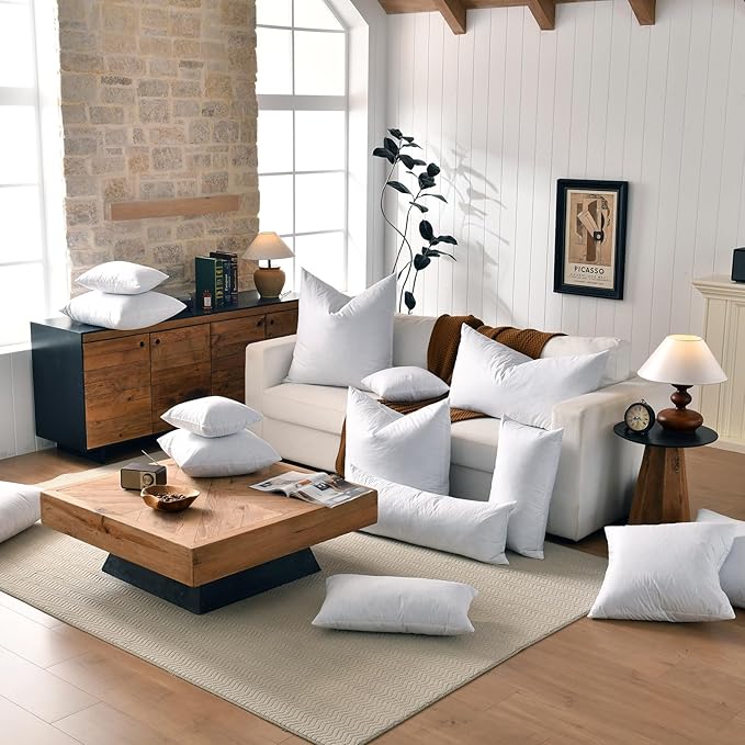 20x20 Decorative Throw Pillow Inserts-Down Feather Pillow Inserts-Square-Cotton - Image 5