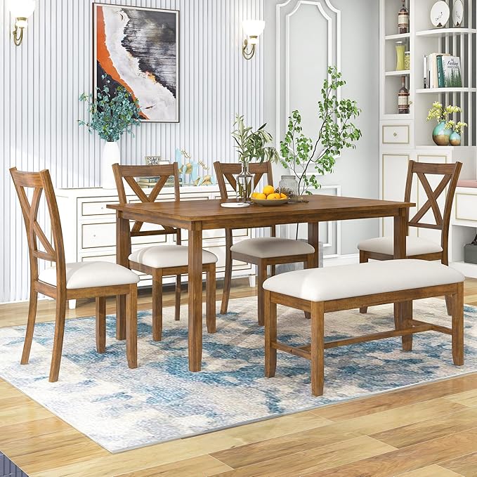 SogesPower 6-Piece Kitchen Dining Table Set - Image 8