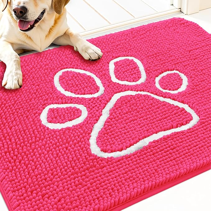 OLANLY Door Mat for Muddy Dog Paws 30x20, Ultra Absorbent Chenille Mud Doormat by OLANLY