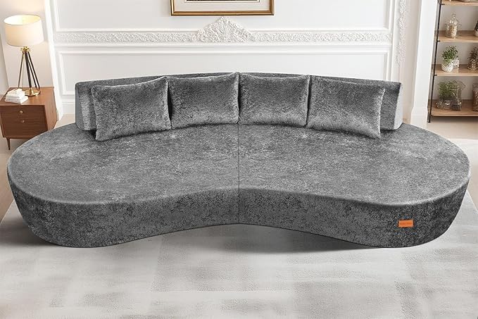 Homguava 104'' Modular Sectional Sofa, Curved Modern Sofa by Homguava