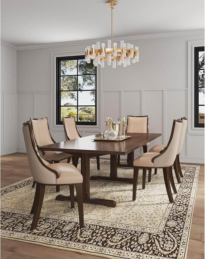 Manhattan Comfort Grand Avenue Faux Leather Dining Chairs, Parsons Accent - Image 2