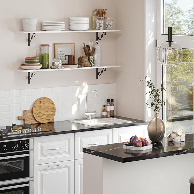 DINZI LVJ Long Wall Shelves, 47.3 Inch Large Floating Shelves Set of 2 - Image 4