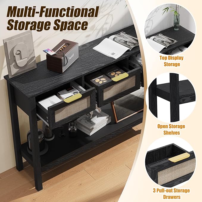 Entryway Table, Boho Console Table - Image 4