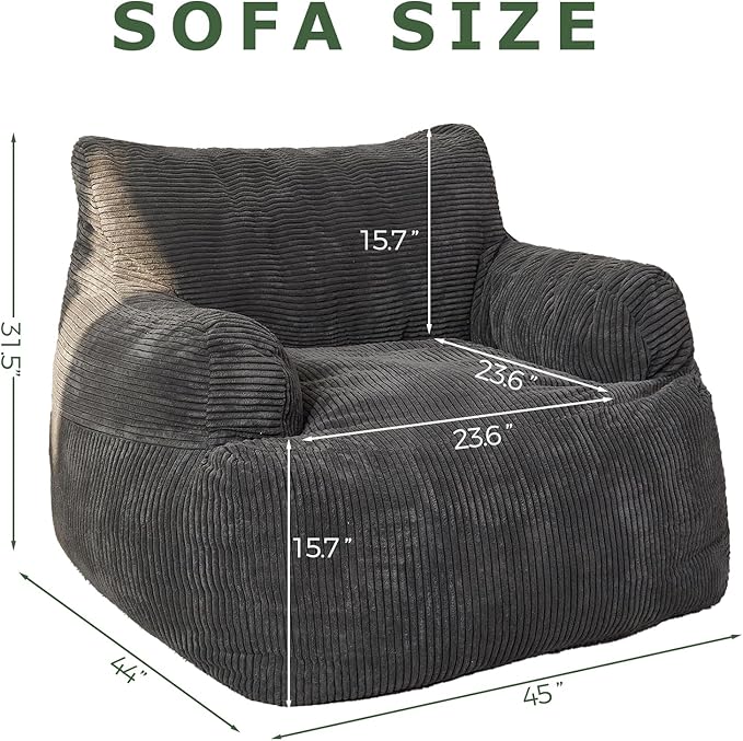 HIGOGOGO Giant Bean Bag Chair Sofa, Big Comfy Chair - Image 2