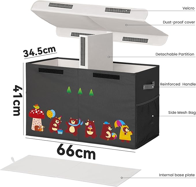 80L Large Toy Storage Box with Lid, Large Toy Box Chest - Image 3