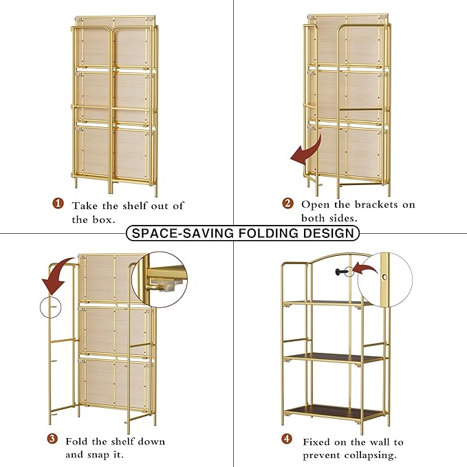 Crofy No Assembly Folding Bookshelf - Image 6