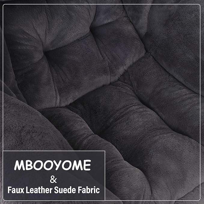 Lazy Chair with Folding Ottoman, Modern Accent Lounge Armchair with Armrests - Image 9