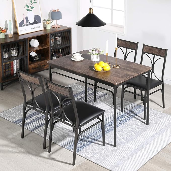 VECELO Kitchen Dining Room Table Set - Image 3