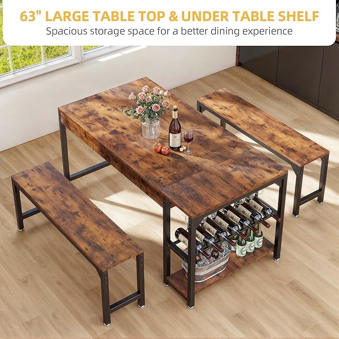 DWVO 3-Pieces Dining Room Table Set - Image 4