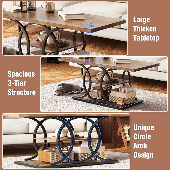 GiftGo Rustic Coffee Table - Image 5