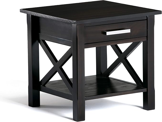 SIMPLIHOME Kitchener SOLID WOOD 21 inch Wide Square Contemporary End Side Table by SimpliHome