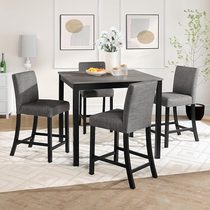KEIKI 5-Piece Counter Height Dining Table Set - Image 2