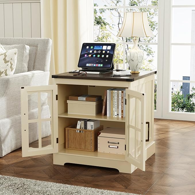 ChooChoo Farmhouse End Table Set of 2, Nightstand - Image 8