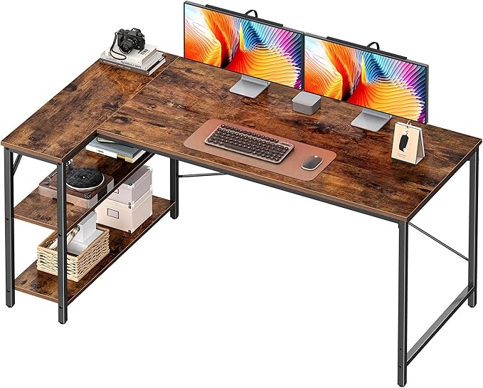 Huuger L Shaped Desk, 55 Inches Computer Desk by Huuger