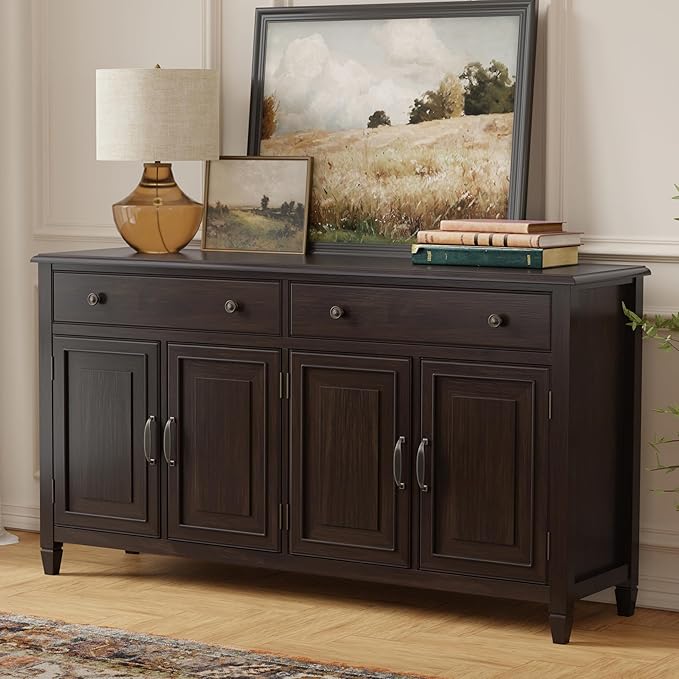 SIMPLIHOME Connaught SOLID WOOD 67 inch Wide Traditional Large Sideboard Buffet - Image 2