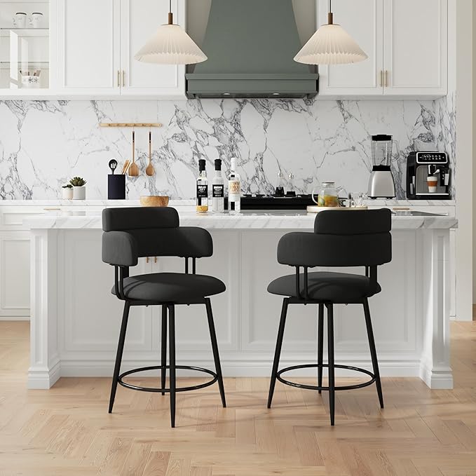 Swivel Bar Stools Set of 2, Counter Height Bar Stools by Unknown