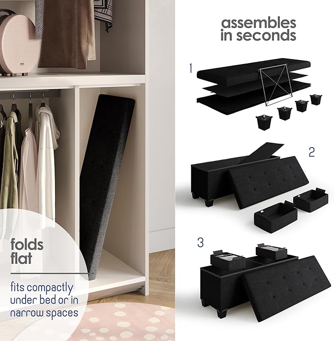 STORAGEBUD Storage Ottoman Bench - Image 6