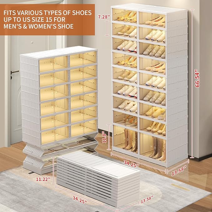 Foldable 9-Tier Shoe Rack Organizer - Image 3
