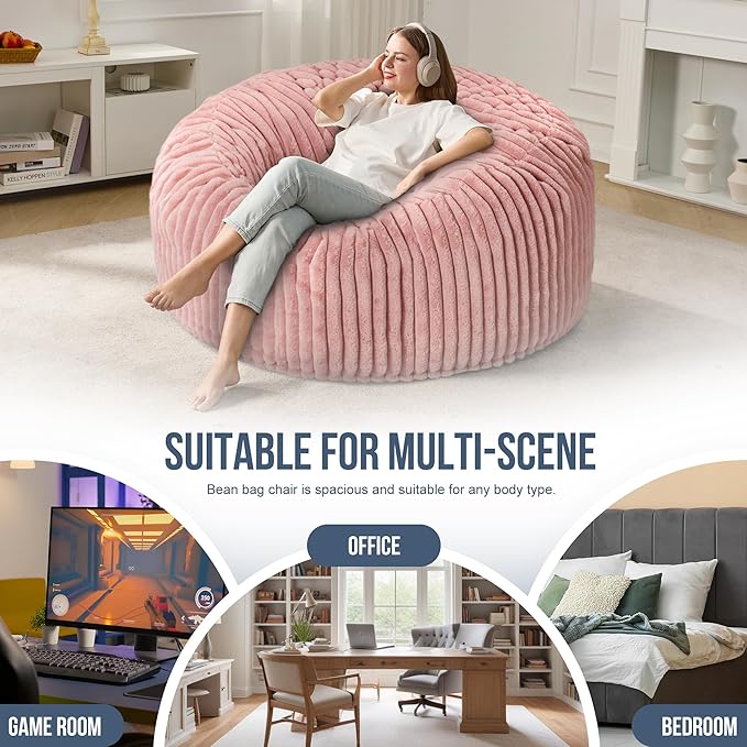 5ft Bean Bag Chairs for Adults Large Beanbag Chair - Image 6