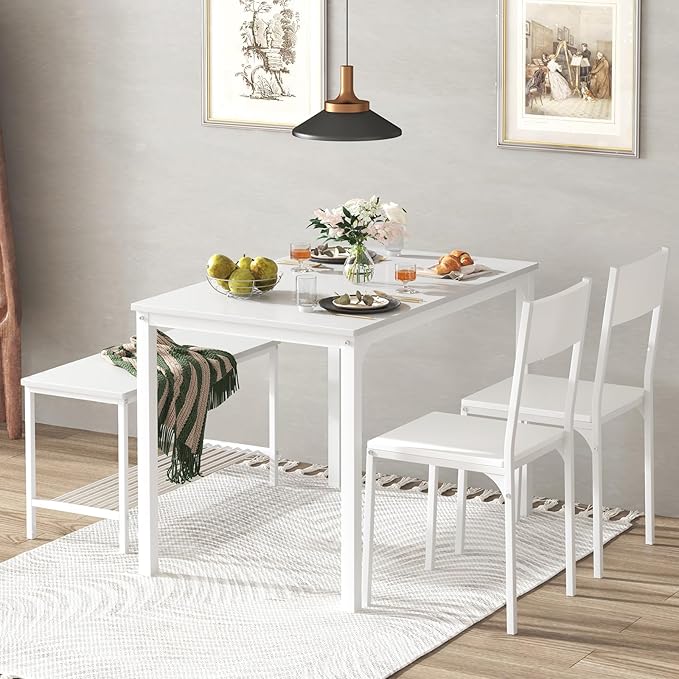 soges 4 Pieces Dining Table Set, 43.3 inch Kitchen Table Set - Image 3