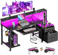 AODK Computer Desk with Drawers and Keyboard Tray, Reversible Study Work Desk by AODK