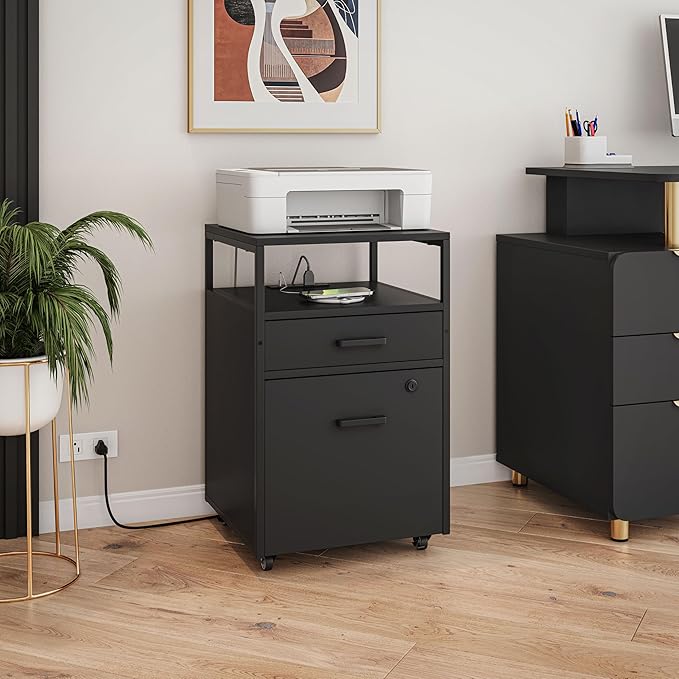 Techni Mobili Modern 2-Drawer Rolling File Cabinet - Image 2