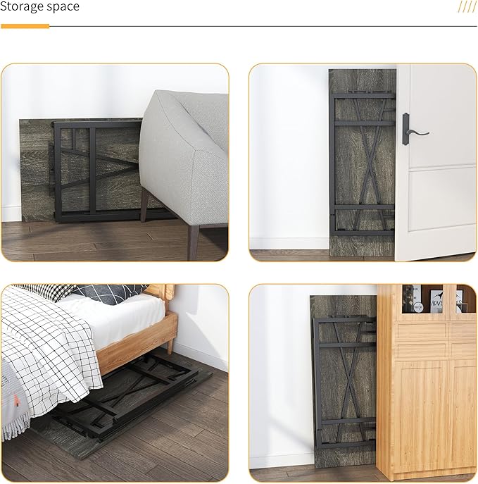 47 inch Folding Desk, Writing Gaming Computer Camping Table, No Assembly - Image 5